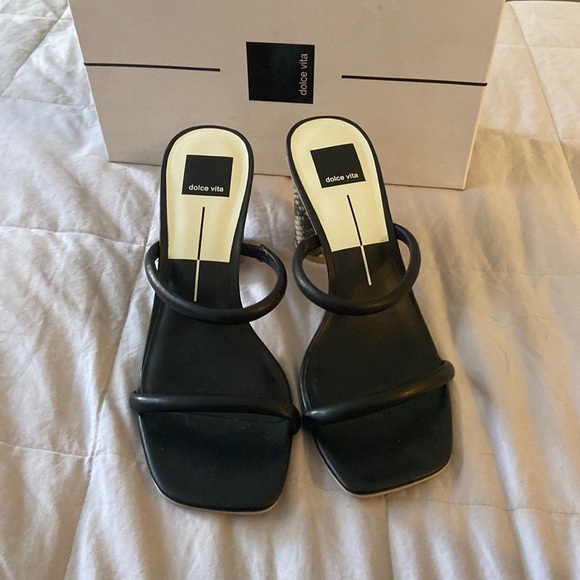 *Sold* Dolce vita Noles black and snake skin heels size 8.5 with box - Picture 7 of 16